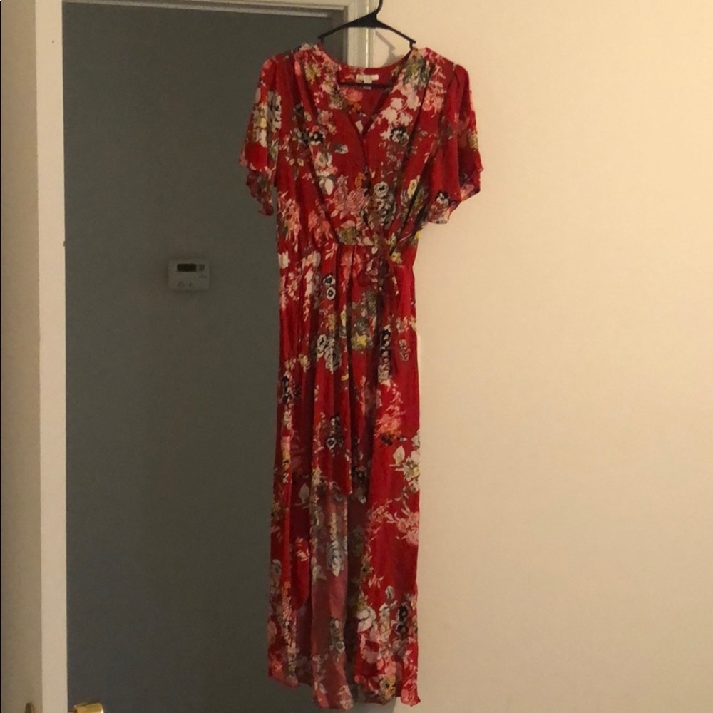 Red Floral high-low dress from Cato